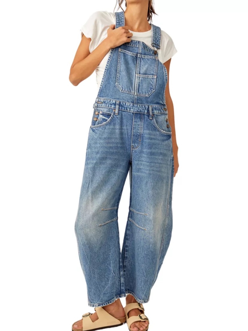 Free People Barrel Overalls